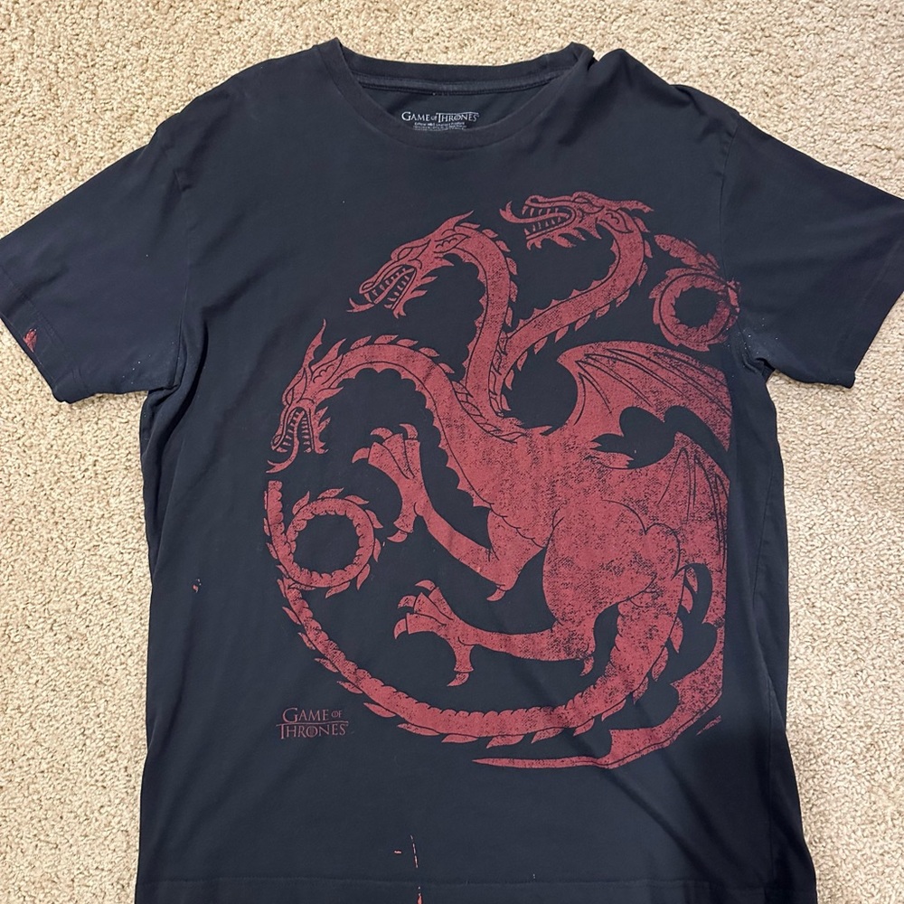 Game of Thrones T-Shirt with Red Targaryen Dragons